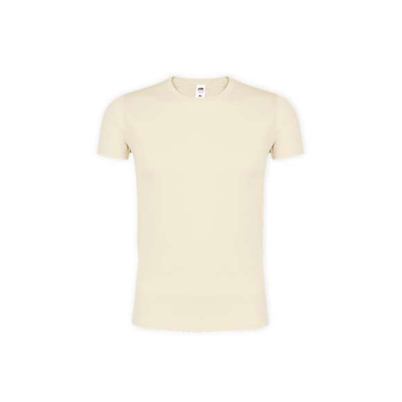Camiseta para adulto color Iconic de Fruit Of The Loom. Fabricada en material 100% algodón peinado Ring Spun de 150g/m2 hilado en anillo. De tacto suave y corte moderno, con cuello redondo estrecho de canalé1x1 y tapeta a juego. Etiqueta fácilmente removible y disponible en variada gama de colores. Tallas S, M, L, XL, XXL.