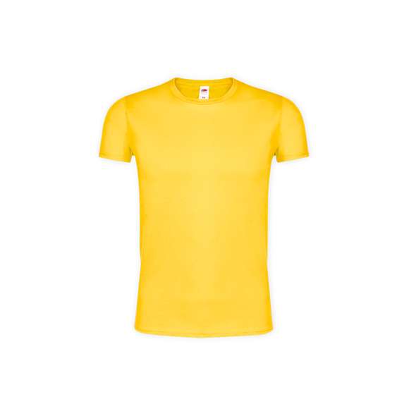 Camiseta para adulto color Iconic de Fruit Of The Loom. Fabricada en material 100% algodón peinado Ring Spun de 150g/m2 hilado en anillo. De tacto suave y corte moderno, con cuello redondo estrecho de canalé1x1 y tapeta a juego. Etiqueta fácilmente removible y disponible en variada gama de colores. Tallas S, M, L, XL, XXL.