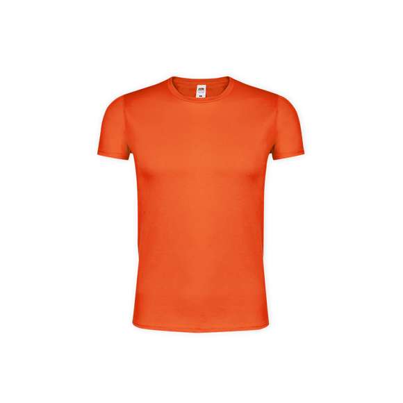 Camiseta para adulto color Iconic de Fruit Of The Loom. Fabricada en material 100% algodón peinado Ring Spun de 150g/m2 hilado en anillo. De tacto suave y corte moderno, con cuello redondo estrecho de canalé1x1 y tapeta a juego. Etiqueta fácilmente removible y disponible en variada gama de colores. Tallas S, M, L, XL, XXL.