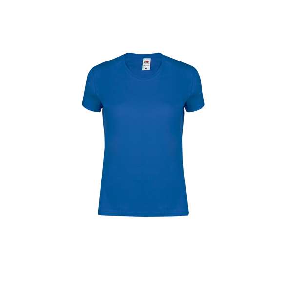Camiseta para mujer color Iconic de Fruit Of The Loom. Fabricada en material 100% algodón peinado Ring Spun de 150g/m2. De tacto suave y corte entallado, con costuras laterales diseñadas para un ajuste perfecto. Con cuello redondo estrecho de canalé 1x1 y tapeta a juego. Etiqueta fácilmente removible y disponible en completa gama de colores. Tallas XS, S, M, L, XL, XXL.