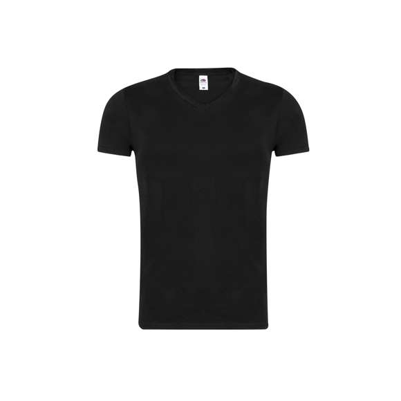 Camiseta para adulto color Iconic V-Neck de Fruit Of The Loom. Fabricada en material 100% algodón peinado Ring Spun de 150g/m2. De tacto suave y corte moderno, con cuello en pico estrecho de canalé 1x1 y tapeta a juego. Etiqueta fácilmente removible y disponible en variada gama de colores. Tallas S, M, L, XL, XXL.