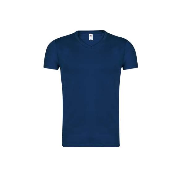 Camiseta para adulto color Iconic V-Neck de Fruit Of The Loom. Fabricada en material 100% algodón peinado Ring Spun de 150g/m2. De tacto suave y corte moderno, con cuello en pico estrecho de canalé 1x1 y tapeta a juego. Etiqueta fácilmente removible y disponible en variada gama de colores. Tallas S, M, L, XL, XXL.