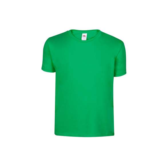 Camiseta para niño color Iconic de Fruit Of The Loom. Fabricada en material 100% algodón peinado Ring Spun de 150g/m2. De tacto suave y corte clásico, con cuello redondo estrecho de canalé 1x1 y tapeta a juego. Etiqueta fácilmente removible y disponible en variada gama de colores. Tallas 3-4, 5-6, 7-8, 9-11, 12-13, 14-15.