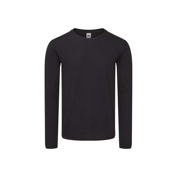 Camiseta adulto color Iconic Long Sleeve de Fruit Of The Loom. Manga larga, fabricada en material 100% algodón peinado Ring Spun de 150g/m2. De tacto suave y corte clásico, con cuello redondo estrecho de canalé 1x1 y tapeta a juego. Etiqueta fácilmente removible y disponible en variada gama de colores. Tallas S, M, L, XL, XXL.