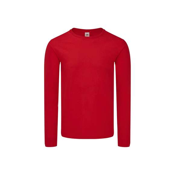 Camiseta adulto color Iconic Long Sleeve de Fruit Of The Loom. Manga larga, fabricada en material 100% algodón peinado Ring Spun de 150g/m2. De tacto suave y corte clásico, con cuello redondo estrecho de canalé 1x1 y tapeta a juego. Etiqueta fácilmente removible y disponible en variada gama de colores. Tallas S, M, L, XL, XXL.