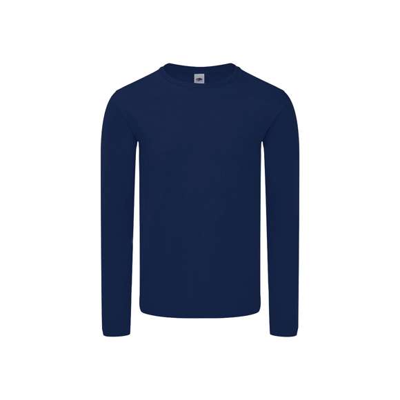 Camiseta adulto color Iconic Long Sleeve de Fruit Of The Loom. Manga larga, fabricada en material 100% algodón peinado Ring Spun de 150g/m2. De tacto suave y corte clásico, con cuello redondo estrecho de canalé 1x1 y tapeta a juego. Etiqueta fácilmente removible y disponible en variada gama de colores. Tallas S, M, L, XL, XXL.