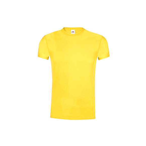 Camiseta para adulto color Original T de Fruit Of The Loom. Fabricada en material 100% algodón de 145g/m2. De tacto suave, con cuello redondo ribeteado y tapeta a juego. Con malla más cerrada para optimizar la calidad de impresión y disponible en completísima gama de colores. Tallas S, M, L, XL, XXL.