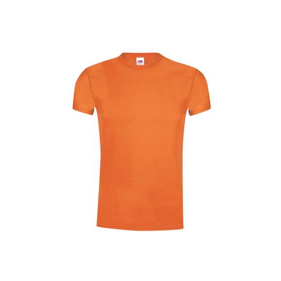 Camiseta para adulto color Original T de Fruit Of The Loom. Fabricada en material 100% algodón de 145g/m2. De tacto suave, con cuello redondo ribeteado y tapeta a juego. Con malla más cerrada para optimizar la calidad de impresión y disponible en completísima gama de colores. Tallas S, M, L, XL, XXL.