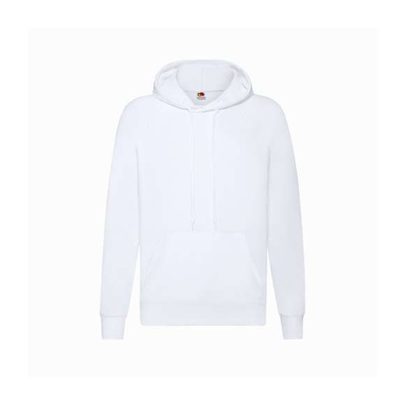 Sudadera para adulto Lightweight Hooded Sweat de Fruit Of The Loom con capucha y cordón plano de ajuste a juego. Fabricada en felpa ligera sin cepillar, en combinación de materiales 80% algodón + 20% poliéster de 240g/m2. Con manga raglán. Bolsillo frontal tipo canguro, con cintura y puños en algodón/ LYCRA®. Disponible en variada gama de colores y en tallas S, M, L, XL, XXL.
