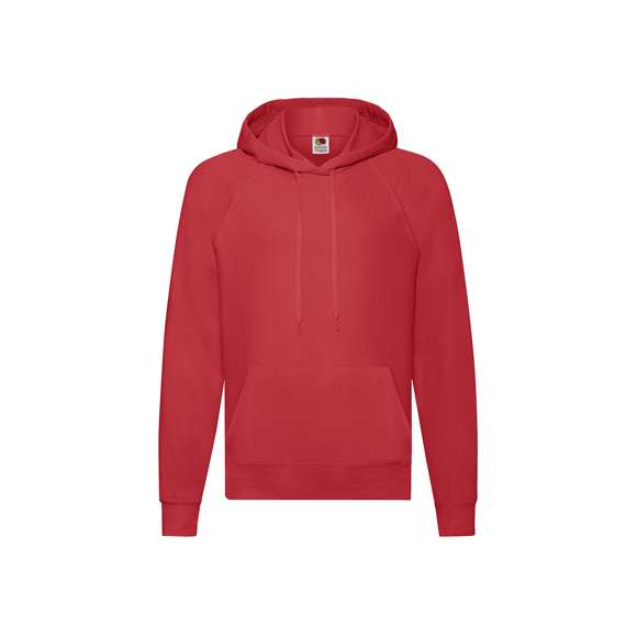Sudadera para adulto Lightweight Hooded Sweat de Fruit Of The Loom con capucha y cordón plano de ajuste a juego. Fabricada en felpa ligera sin cepillar, en combinación de materiales 80% algodón + 20% poliéster de 240g/m2. Con manga raglán. Bolsillo frontal tipo canguro, con cintura y puños en algodón/ LYCRA®. Disponible en variada gama de colores y en tallas S, M, L, XL, XXL.