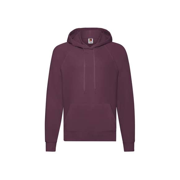 Sudadera para adulto Lightweight Hooded Sweat de Fruit Of The Loom con capucha y cordón plano de ajuste a juego. Fabricada en felpa ligera sin cepillar, en combinación de materiales 80% algodón + 20% poliéster de 240g/m2. Con manga raglán. Bolsillo frontal tipo canguro, con cintura y puños en algodón/ LYCRA®. Disponible en variada gama de colores y en tallas S, M, L, XL, XXL.