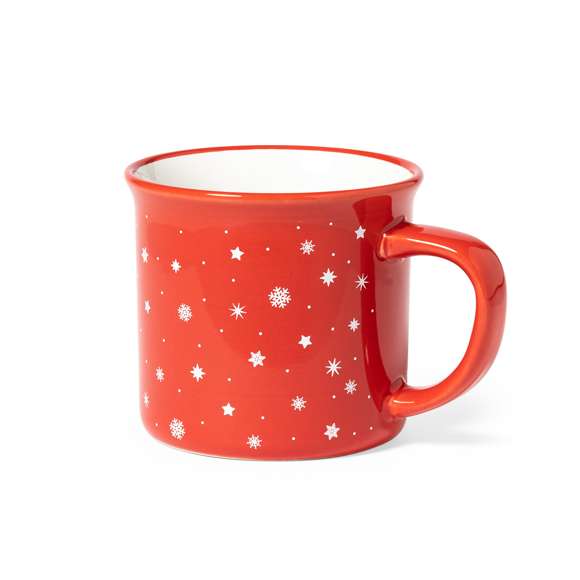 Taza de cerámica con diseño navideño vintage y 280 ml de capacidad. Con área de marcaje especial en el frontal. Presentada en atractiva caja individual kraft.