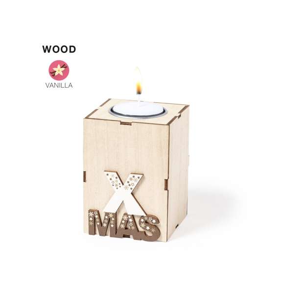 Vela aromática navideña de línea nature y fabricada en madera. Con aroma vainilla y de original diseño navideño en distintos tonos de madera natural, conviertiéndola en un regalo ideal para decorar cualquier estancia y espacio. Presentada en caja individual de diseño eco.