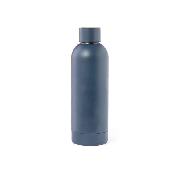 Bidón de acero inox de 800 ml de capacidad, disponible en variada gama de colores metalizados de acabado mate. Presentado en atractiva caja de diseño.