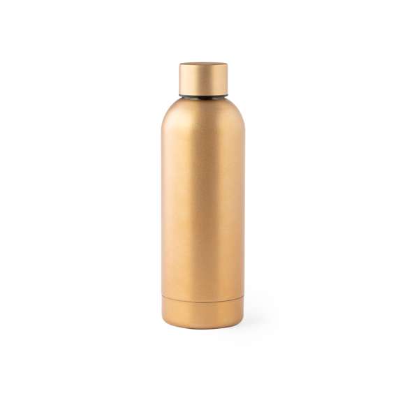 Bidón de acero inox de 800 ml de capacidad, disponible en variada gama de colores metalizados de acabado mate. Presentado en atractiva caja de diseño.