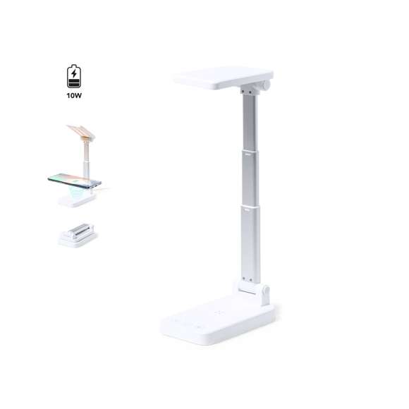 Lámpara multifunción plegable todo en uno, en combinación de aluminio con resistente ABS blanco. 28 LEDs y 3 posiciones de iluminación (cálida, fría y media), con intensidad de luz regulable y ajustable en altura. Cargador inalámbrico 10W integrado y batería de 3.000 mAh, con entrada Tipo C y salida USB. Compatible con dispositivos móviles de carga inalámbrica, incluye cable cargador Tipo C y viene presentada en una atractiva caja de diseño.  Las capacidades mostradas en todas nuestras baterías auxiliares externas son reales, incorporando todas ellas baterías de grado A y no recicladas, con una vida útil de al menos 500 ciclos de carga y según normativa CE. Además, están fabricadas conforme a los estándares RoHS y en cumplimiento con los siguientes requisitos de seguridad:  Sistema de protección contra sobrecarga del power bank. Sistema de protección contra descarga completa que proporciona una mayor durabilidad del power bank. Sistema de bloqueo para evitar cortocircuitos. Sistema de transferencia de carga constante, acorde con la capacidad del dispositivo de destino.