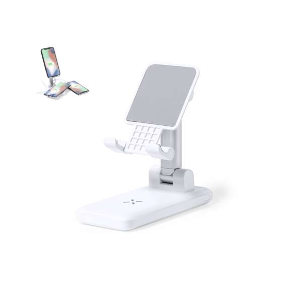 Soporte multifunción plegable todo en uno, fabricado en resistente ABS blanco. Regulable en altura y ángulo para una óptima visualización de la pantalla del smartphone. Cargador inalámbrico 10W integrado y batería de 5.000 mAh, con entrada/salida Tipo C, entrada micro USB y dos salidas USB. Compatible con dispositivos móviles de carga inalámbrica, incluye cable cargador Tipo C y viene presentado en una atractiva caja de diseño.  Las capacidades mostradas en todas nuestras baterías auxiliares externas son reales, incorporando todas ellas baterías de grado A y no recicladas, con una vida útil de al menos 500 ciclos de carga y según normativa CE. Además, están fabricadas conforme a los estándares RoHS y en cumplimiento con los siguientes requisitos de seguridad:  Sistema de protección contra sobrecarga del power bank. Sistema de protección contra descarga completa que proporciona una mayor durabilidad del power bank. Sistema de bloqueo para evitar cortocircuitos. Sistema de transferencia de carga constante, acorde con la capacidad del dispositivo de destino.