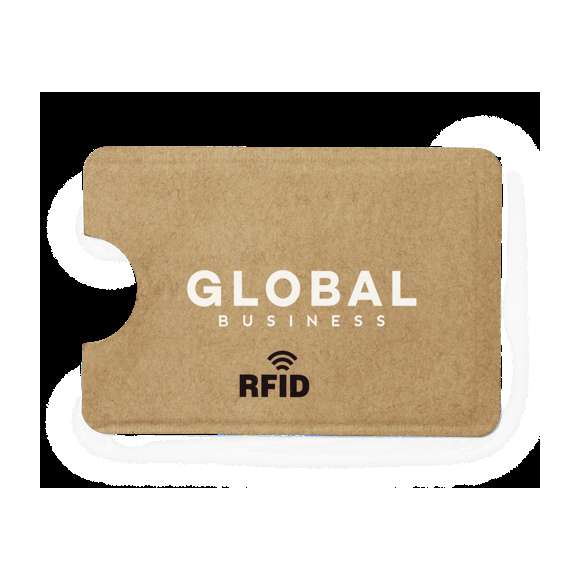 Tarjetero de línea nature fabricado en papel reciclado con interior en aluminio. Tecnología de seguridad RFID (Identificación por Radio Frecuencia) que mantiene seguros tus dispositivos de transmisión de identidad. Con muesca para fácil acceso a la tarjeta.