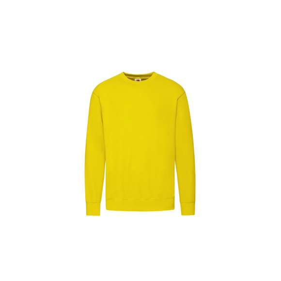 Sudadera para niño Classic Set-In Sweat de Fruit Of The Loom. Fabricada en combinación de materiales 80% algodón + 20% poliéster de 280g/m2. Con tapeta de hombro a hombro en punto liso y cuello, cintura y puños en algodón/ LYCRA®. Con etiqueta fácilmente removible y disponible en variada gama de colores. Tallas 3-4, 5-6, 7-8, 9-11, 12-13, 14-15.
