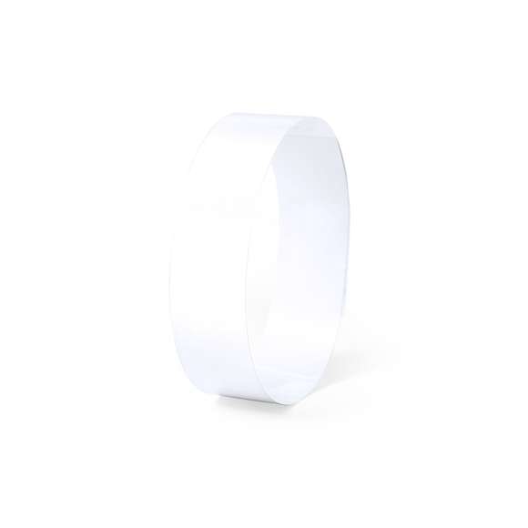 Pulsera para eventos en fibra sintética irrompible. Con cierre adhesivo de seguridad, resistente al agua y presentada en plancha troquelada de 10 piezas con numeración individual. En talla única para adulto y disponible en extensa gama de colores.