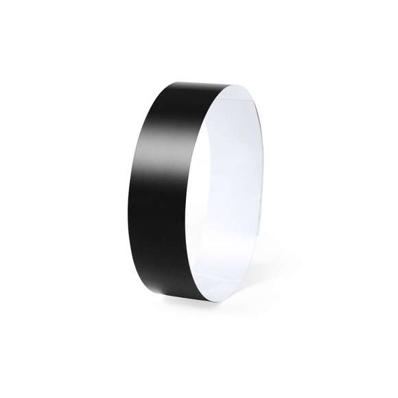 Pulsera para eventos en fibra sintética irrompible. Con cierre adhesivo de seguridad, resistente al agua y presentada en plancha troquelada de 10 piezas con numeración individual. En talla única para adulto y disponible en extensa gama de colores.