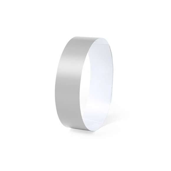 Pulsera para eventos en fibra sintética irrompible. Con cierre adhesivo de seguridad, resistente al agua y presentada en plancha troquelada de 10 piezas con numeración individual. En talla única para adulto y disponible en extensa gama de colores.