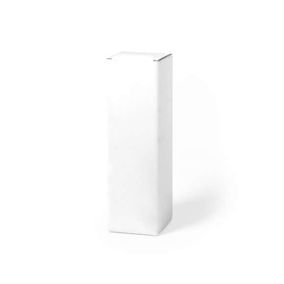 Caja de presentación especialmente diseñada para bidones. Tamaño 8x26,7x8 cm y fabricada en cartón reciclado corrugado de acabado blanco. En línea con la tendencia del mercado hacia la sostenibilidad integral del regalo, ofreciendo soluciones de origen reciclado con el fin de ayudar a la mejora y conservación de nuestro planeta.