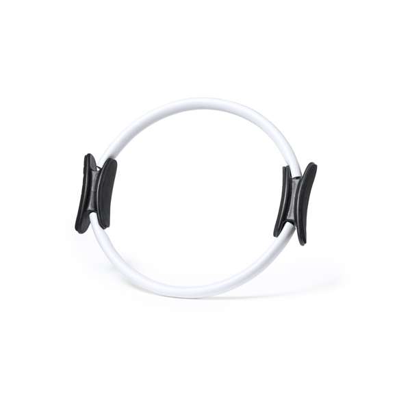 Aro para ejercicios fabricado en resistente fibra de vidrio con recubrimiento en EVA. Asas ergonómicas en ABS, con manual de instrucciones en español e inglés. Presentado en funda de non-woven RPET, con cierre de cordón y distintivo RPET en etiqueta.  El material RPET se elabora a partir de plástico reciclado, para así fomentar la reutilización de residuos plásticos y ayudar a la sostenibilidad del planeta.