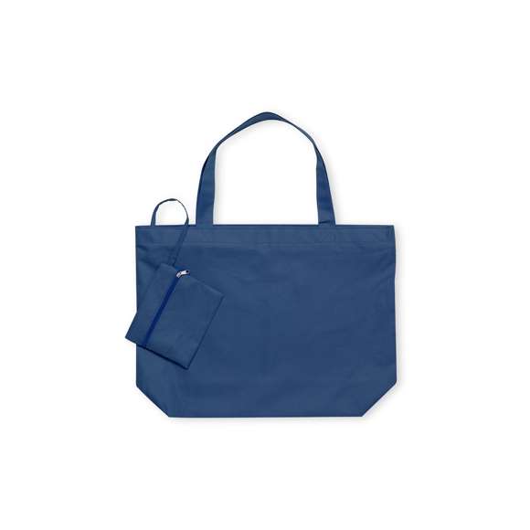 Original bolsa con neceser a juego, fabricada en resistente poliéster 600D. Compartimento principal y neceser interior con cierre de cremallera. Disponible en variada gama de colores, con asas medianas a juego (56x3 cm).