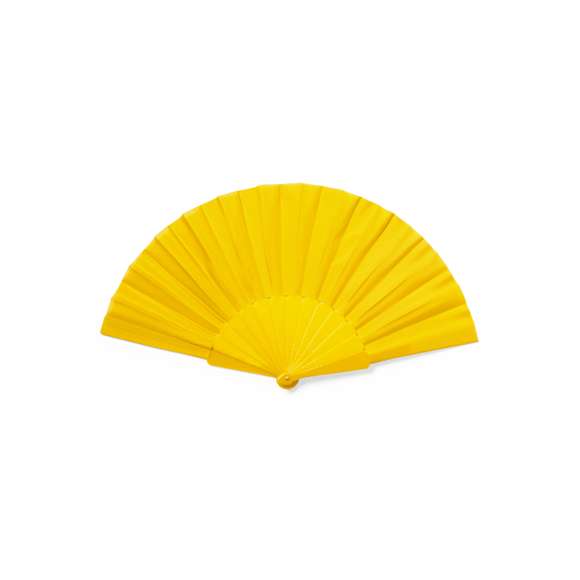 Abanico de línea nature con tela en resistente poliéster 210T RPET. Varillas a juego también en RPET, con distintivo inyectado en molde. Disponible en variada gama de colores y presentado en caja individual blanca con ventana.El material RPET se elabora a partir de plástico reciclado, para así fomentar la reutilización de residuos plásticos y ayudar a la sostenibilidad del planeta.
