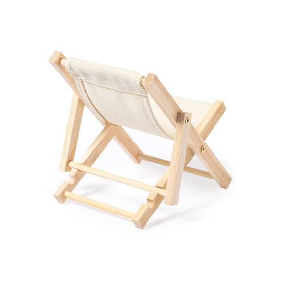 Original soporte para smartphone plegable, con estructura fabricada en madera y tela en 100% algodón de acabado natural.