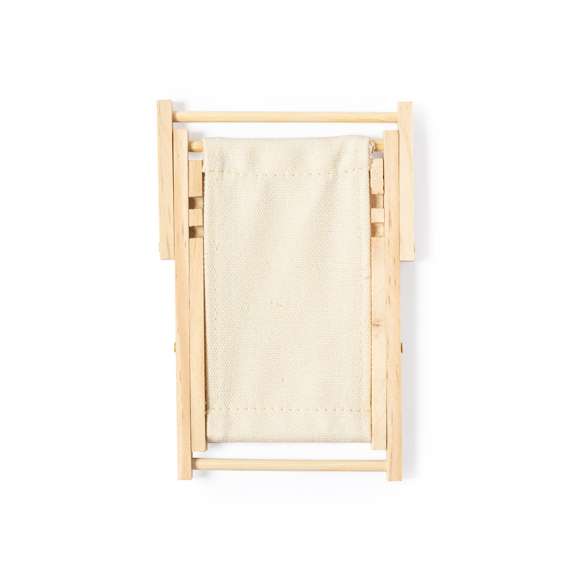 Original soporte para smartphone plegable, con estructura fabricada en madera y tela en 100% algodón de acabado natural.