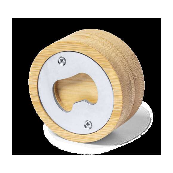 Flexómetro 1 m de línea nature fabricado en bambú, con abridor metálico integrado. Hoja con medidas en centímetros y pulgadas.