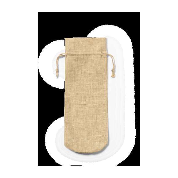 Bolsa para botellas de inspiración nature. Con cierre de cordón en yute e ideal para botellas de 750 ml.