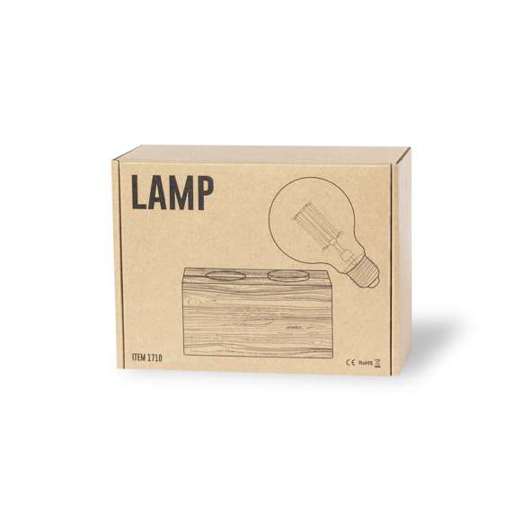 Lámpara de original diseño vintage fabricada en bambú. Bombilla incandescente G80 de 40W, con intensidad de luz regulable y funcionamiento a 220-240V (tipo de enchufe UE). Con base de bambú antideslizante y presentada en caja individual de diseño kraft.