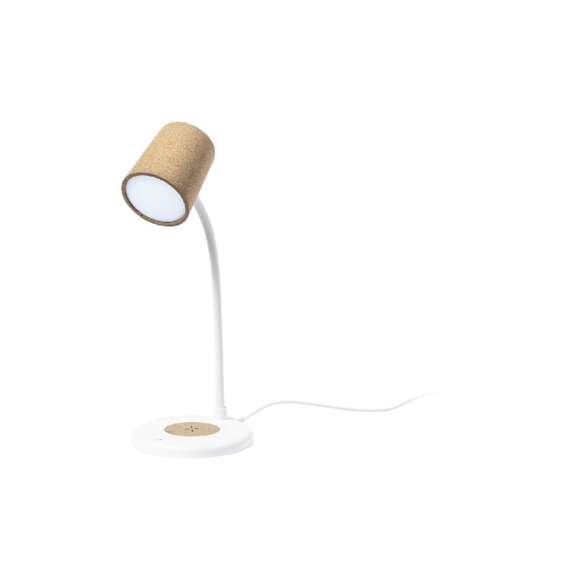 Lámpara multifunción de diseño exclusivo Limited Edition, en elegante acabado blanco y con detalles corcho natural.  Regulable en altura, con 12 LEDs y 3 posiciones de iluminación (cálida, fría y media) e intensidad de luz regulable. Con altavoz Bluetooth® de 3W de potencia y cargador inalámbrico integrado de 10W, compatible con dispositivos equipados con tecnología de carga inalámbrica Qi. Con base antideslizante y cable cargador Tipo C de 1 m incluido. Disponible manual de instrucciones en español e inglés.  Presentación en estuche Limited Edition Experience, de diseño único y protegido por derechos de propiedad industrial. Incluida tarjeta en cartón reciclado con descripción Limited Edition.  De la perfecta combinación entre exclusividad y diseño nace Limited Edition, una colección especial de ideas promocionales de edición limitada. Un nuevo concepto, inspirado en la fusión de artículos premium con las últimas tendencias, en tiradas de unidades limitadas, y ofreciendo una experiencia de regalo única, exclusiva e inolvidable.  Fabricado conforme a los estándares RoHS y en cumplimiento con los siguientes requisitos de seguridad:  Sistema de protección contra sobrecalentamiento. Sistema de protección contra sobrecarga. Sistema de bloqueo para evitar cortocircuitos.