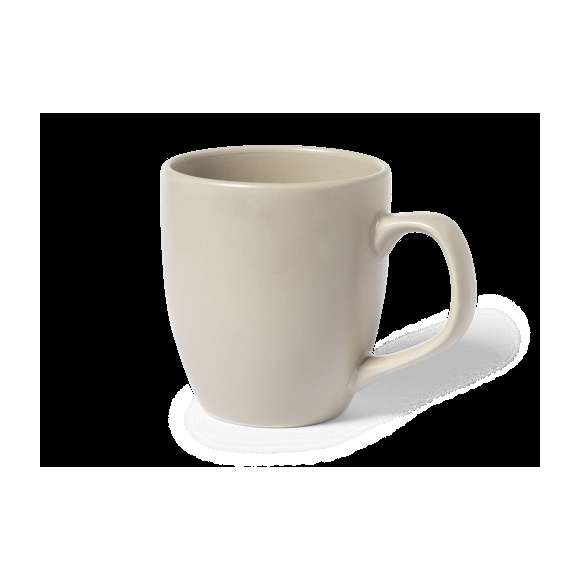 Taza de cerámica de 470ml de capacidad. De acabado mate y en color natural. Presentada en caja individual.