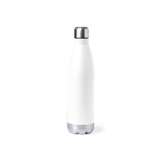 Bidón térmico de 750 ml de capacidad, fabricado en acero inox de doble pared. Con aislamiento de cobre al vacío, que permite mantener el calor y el frío durante más tiempo, llegando a las 12 y 48 horas respectivamente. Tapón a rosca, libre de BPA y con base a juego. Disponible en variada gama de colores metalizados y presentado en caja individual de diseño kraft.Disponible manual de instrucciones en español e inglés.