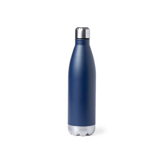 Bidón térmico de 750 ml de capacidad, fabricado en acero inox de doble pared. Con aislamiento de cobre al vacío, que permite mantener el calor y el frío durante más tiempo, llegando a las 12 y 48 horas respectivamente. Tapón a rosca, libre de BPA y con base a juego. Disponible en variada gama de colores metalizados y presentado en caja individual de diseño kraft.Disponible manual de instrucciones en español e inglés.