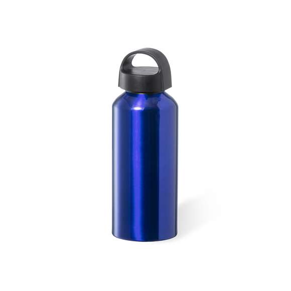Bidón de 500 ml de capacidad, fabricado en aluminio de acabado brillo. Tapón en negro a rosca y con asa integrada, libre de BPA. Disponible en variada gama de colores y presentado en caja individual de diseño kraft.Disponible manual de instrucciones en español e inglés.