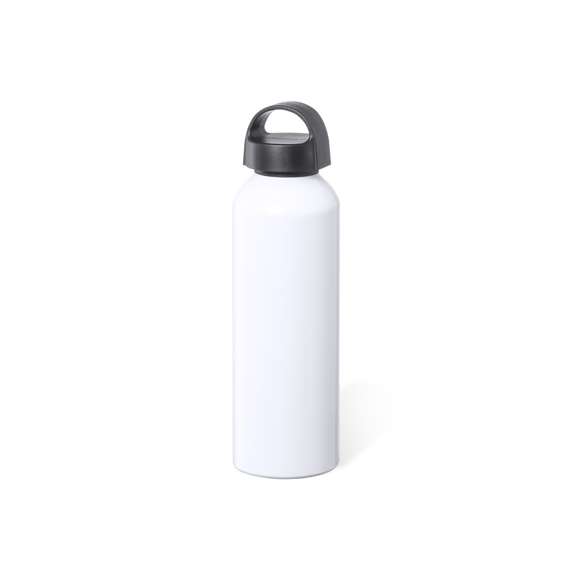 Bidón de 800 ml de capacidad, fabricado en aluminio de acabado brillo. Tapón en negro a rosca y con asa integrada, libre de BPA. Disponible en variada gama de colores y presentado en caja individual de diseño kraft.Disponible manual de instrucciones en español e inglés.