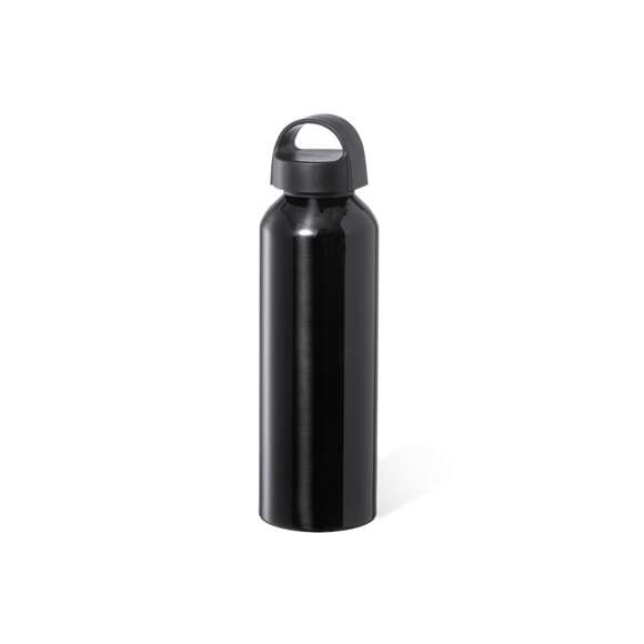 Bidón de 800 ml de capacidad, fabricado en aluminio de acabado brillo. Tapón en negro a rosca y con asa integrada, libre de BPA. Disponible en variada gama de colores y presentado en caja individual de diseño kraft.Disponible manual de instrucciones en español e inglés.