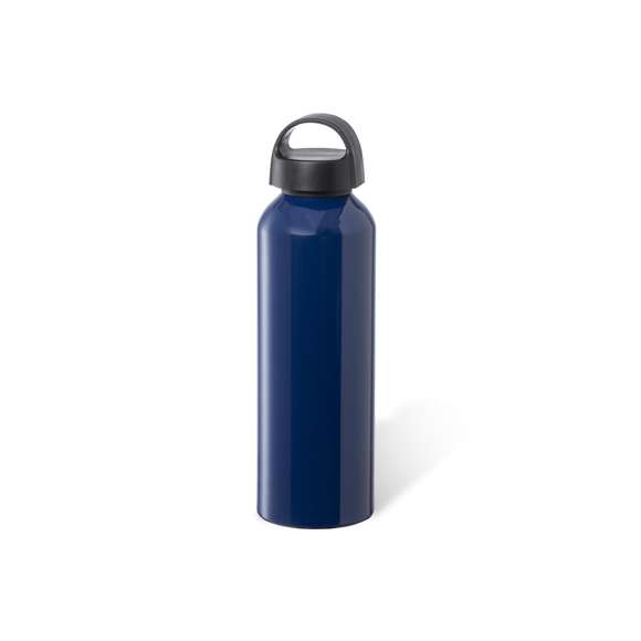 Bidón de 800 ml de capacidad, fabricado en aluminio de acabado brillo. Tapón en negro a rosca y con asa integrada, libre de BPA. Disponible en variada gama de colores y presentado en caja individual de diseño kraft.Disponible manual de instrucciones en español e inglés.