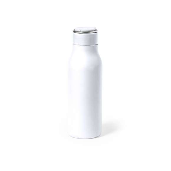 Bidón de 600 ml de capacidad, fabricado en acero inox. Tapón a rosca a juego libre de BPA, con anilla de transporte integrada, plegable y de acabado cromado. Disponible en variada gama de colores satinados y presentado en caja individual de diseño kraft.Disponible manual de instrucciones en español e inglés.