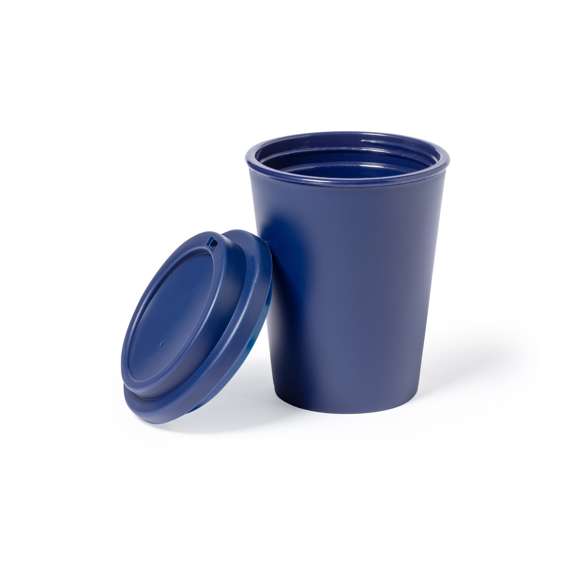 Vaso térmico fabricado en resistente PP de doble pared y 300ml de capacidad. Con dosificador en tapa, libre de BPA, y disponible en variada gama de colores. Con certificación Food Grade, garantizando la seguridad cuando los alimentos entran en contacto con el material usado para fabricar el producto