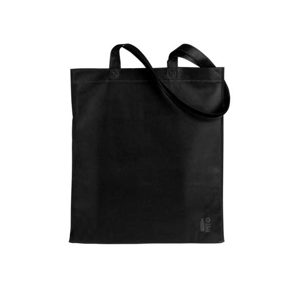 Bolsa de línea nature fabricada non-woven RPET de 70g/m2. De acabado termosellado y asas largas reforzadas (68 x 2,5cm). Disponible en variada gama de colores, con distintivo RPET en esquina inferior derecha. Resistencia hasta 5 kg de peso.El material RPET se elabora a partir de plástico reciclado, para así fomentar la reutilización de residuos plásticos y ayudar a la sostenibilidad del planeta.