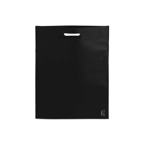 Bolsa de línea nature fabricada non-woven RPET de 70g/m2. De acabado termosellado y con asas troqueladas. Disponible en variada gama de colores, con distintivo RPET en esquina inferior derecha. Resistencia hasta 3 kg de peso.El material RPET se elabora a partir de plástico reciclado, para así fomentar la reutilización de residuos plásticos y ayudar a la sostenibilidad del planeta.