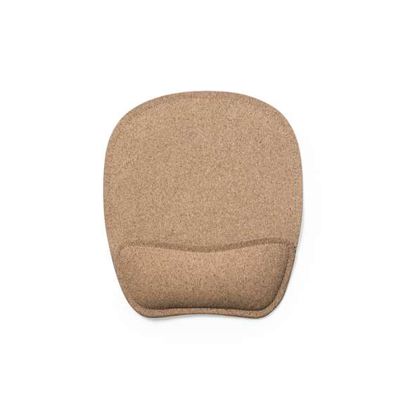 Alfombrilla para ratón de línea nature fabricada en corcho natural, un material natural y sostenible. Con base antideslizante en silicona y reposa muñecas acolchado para prevenir el estrés y el dolor en las articulaciones.