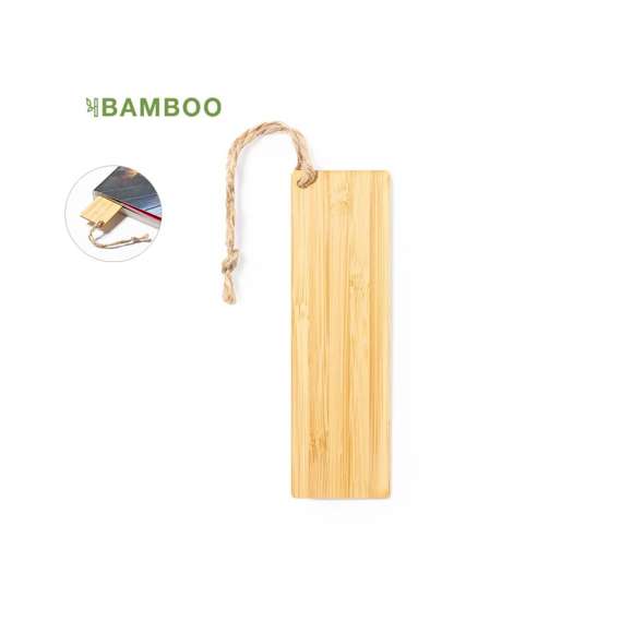 Original y resistente marcapáginas de línea nature fabricado en bambú y con cordón de yute. Conciencia ecológica en combinación con el placer de la lectura.