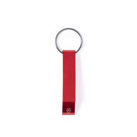 Llavero abridor en aluminio reciclado. Con accesorio para apertura de latas y especialmente diseñado para marcaje en láser. Disponible en variada gama de colores metalizados, con distintivo aluminio reciclado. El aluminio reciclado es un material con posibilidades de reciclaje casi infinitas, sin perder sus propiedades originales y consumiendo menos energía en este proceso.